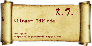 Klinger Tünde névjegykártya