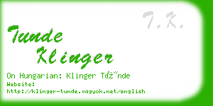 tunde klinger business card